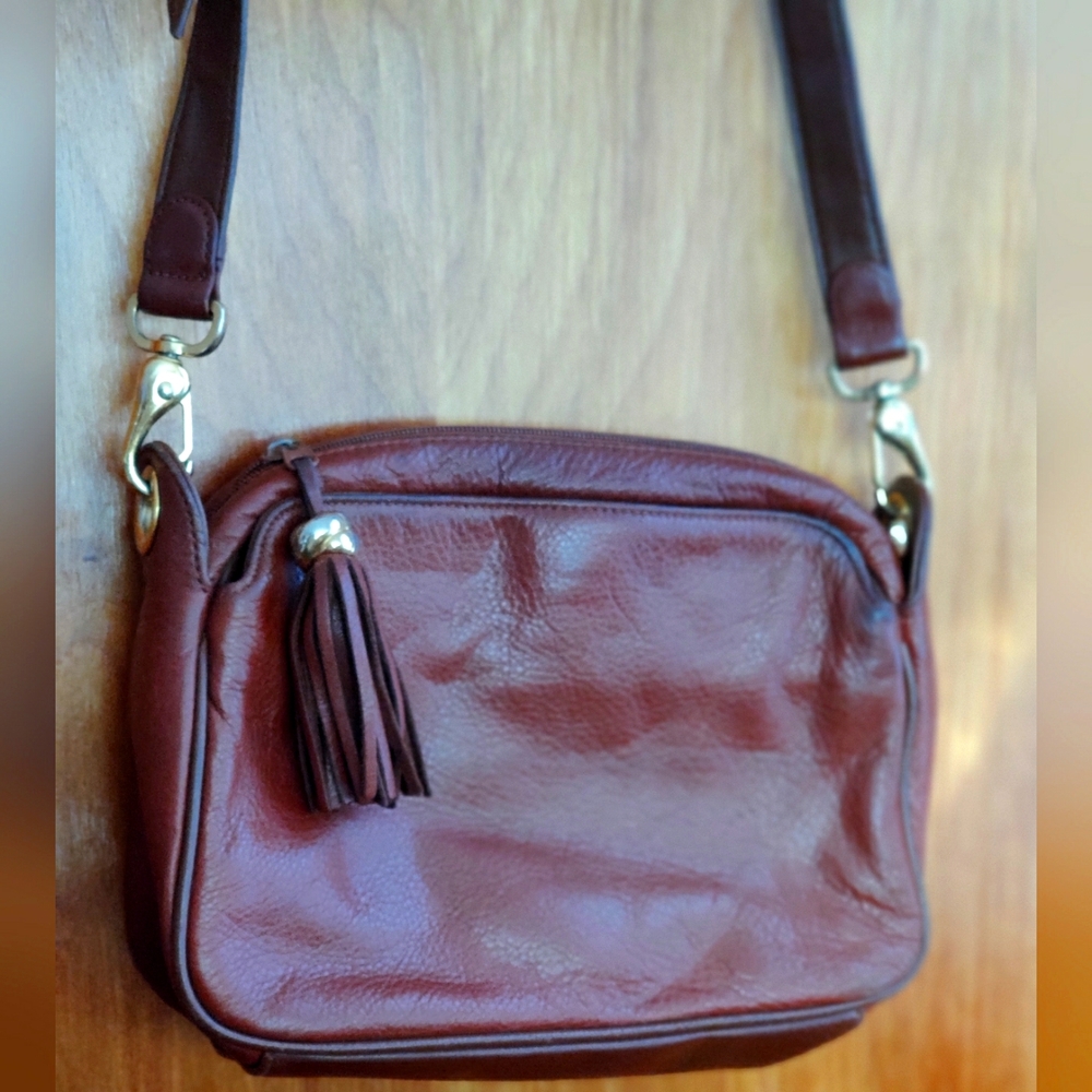 Laura Scott Brown Faux Leather Crossbody Bag